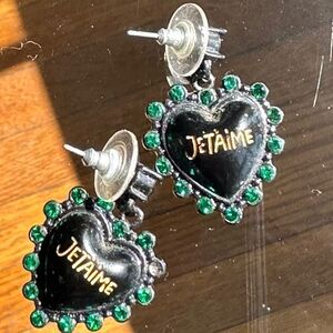 Vintage Betsey Johnson Jetaime Love earrings